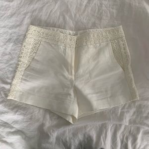 Linen and lace off white shorts